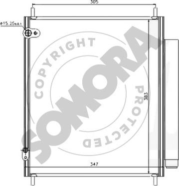 Somora 220060C - Конденсатор кондиционера autosila-amz.com