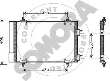 Somora 220760B - Конденсатор кондиционера autosila-amz.com