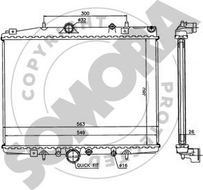 Somora 223240G - Радиатор, охлаждение двигателя autosila-amz.com