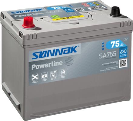 Sonnak SA755 - Стартерная аккумуляторная батарея, АКБ autosila-amz.com