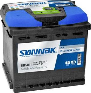 Sonnak SB501 - Стартерная аккумуляторная батарея, АКБ autosila-amz.com