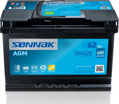 Sonnak SK620 - Стартерная аккумуляторная батарея, АКБ autosila-amz.com