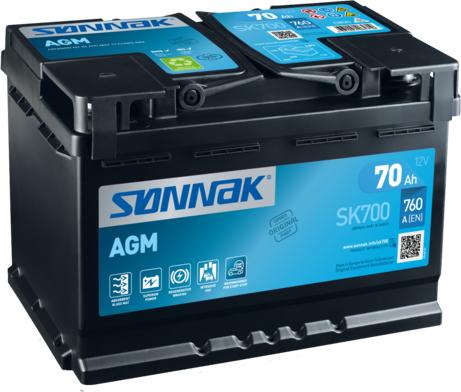 Sonnak SK700 - Стартерная аккумуляторная батарея, АКБ autosila-amz.com