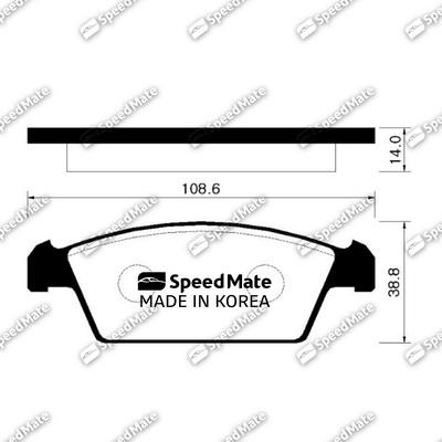 SpeedMate SM-BPG001 - Тормозные колодки, дисковые, комплект autosila-amz.com