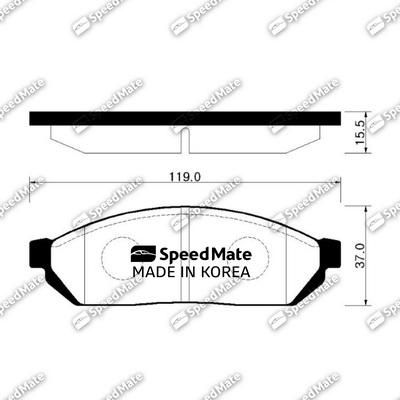 SpeedMate SM-BPG003 - Тормозные колодки, дисковые, комплект autosila-amz.com