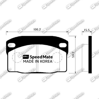 SpeedMate SM-BPG002 - Тормозные колодки, дисковые, комплект autosila-amz.com