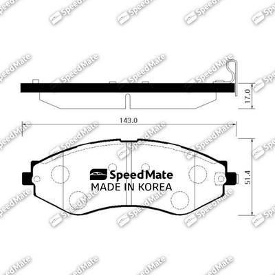 SpeedMate SM-BPG014 - Тормозные колодки, дисковые, комплект autosila-amz.com