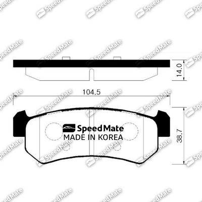 SpeedMate SM-BPG015 - Тормозные колодки, дисковые, комплект autosila-amz.com