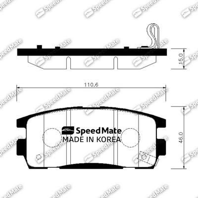 SpeedMate SM-BPG018 - Тормозные колодки, дисковые, комплект autosila-amz.com