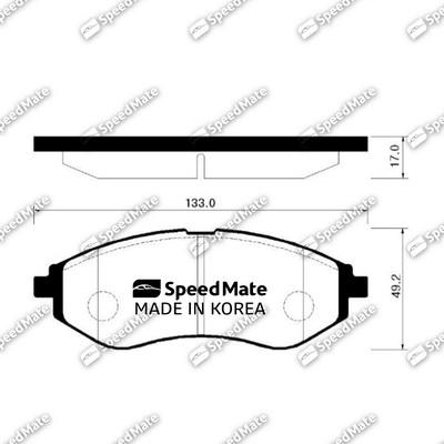 SpeedMate SM-BPG013 - Тормозные колодки, дисковые, комплект autosila-amz.com