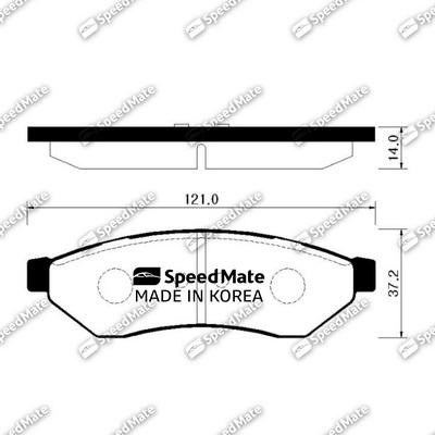 SpeedMate SM-BPG012 - Тормозные колодки, дисковые, комплект autosila-amz.com