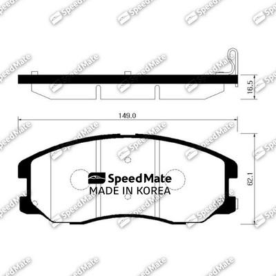 SpeedMate SM-BPG017 - Тормозные колодки, дисковые, комплект autosila-amz.com