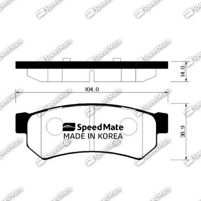 SpeedMate SM-BPG020 - Тормозные колодки, дисковые, комплект autosila-amz.com
