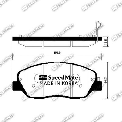 SpeedMate SM-BPH044 - Тормозные колодки, дисковые, комплект autosila-amz.com