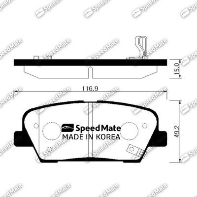 SpeedMate SM-BPH045 - Тормозные колодки, дисковые, комплект autosila-amz.com