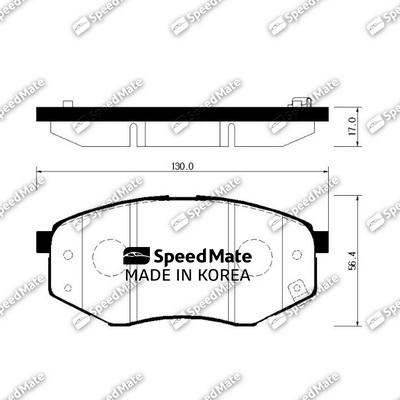 SpeedMate SM-BPH046 - Тормозные колодки, дисковые, комплект autosila-amz.com