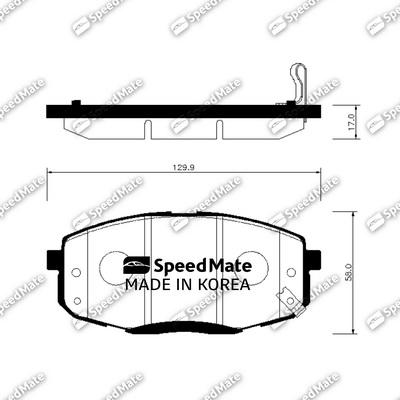 SpeedMate SM-BPH043 - Тормозные колодки, дисковые, комплект autosila-amz.com