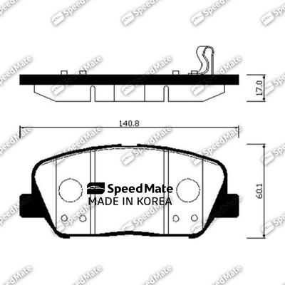 SpeedMate SM-BPH050 - Тормозные колодки, дисковые, комплект autosila-amz.com