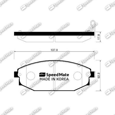 SpeedMate SM-BPH005 - Тормозные колодки, дисковые, комплект autosila-amz.com