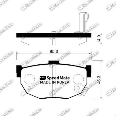 SpeedMate SM-BPH008 - Тормозные колодки, дисковые, комплект autosila-amz.com