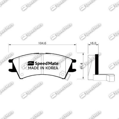 SpeedMate SM-BPH016 - Тормозные колодки, дисковые, комплект autosila-amz.com