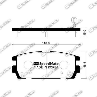 SpeedMate SM-BPH018 - Тормозные колодки, дисковые, комплект autosila-amz.com