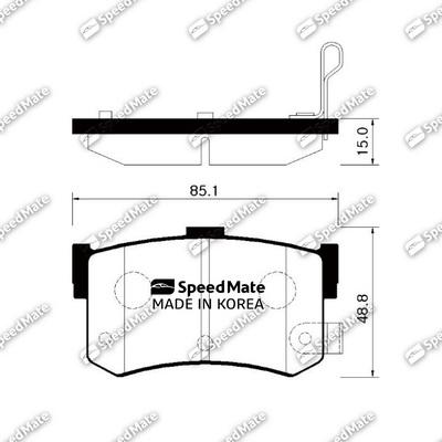 SpeedMate SM-BPH012 - Тормозные колодки, дисковые, комплект autosila-amz.com