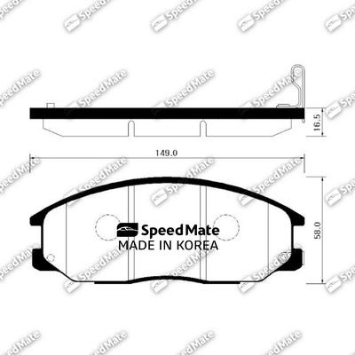 SpeedMate SM-BPH036 - Тормозные колодки, дисковые, комплект autosila-amz.com