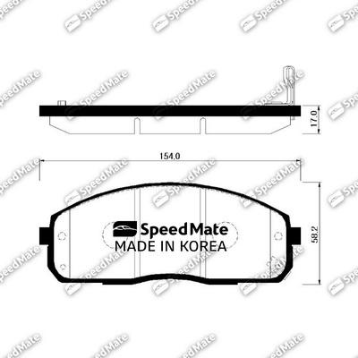 SpeedMate SM-BPH030 - Тормозные колодки, дисковые, комплект autosila-amz.com