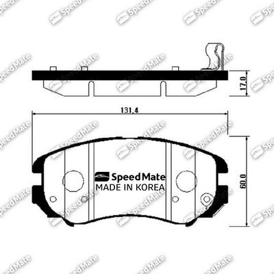 SpeedMate SM-BPH026 - Тормозные колодки, дисковые, комплект autosila-amz.com