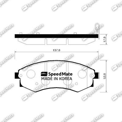 SpeedMate SM-BPH020 - Тормозные колодки, дисковые, комплект autosila-amz.com