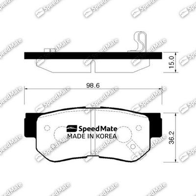 SpeedMate SM-BPH022 - Тормозные колодки, дисковые, комплект autosila-amz.com