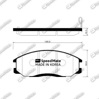 SpeedMate SM-BPH027 - Тормозные колодки, дисковые, комплект autosila-amz.com