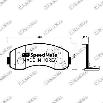 SpeedMate SM-BPK004 - Тормозные колодки, дисковые, комплект autosila-amz.com