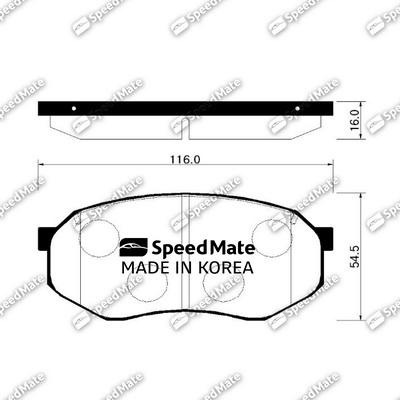 SpeedMate SM-BPK005 - Тормозные колодки, дисковые, комплект autosila-amz.com
