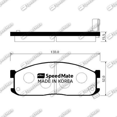 SpeedMate SM-BPK001 - Тормозные колодки, дисковые, комплект autosila-amz.com