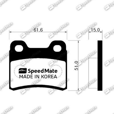 SpeedMate SM-BPK008 - Тормозные колодки, дисковые, комплект autosila-amz.com