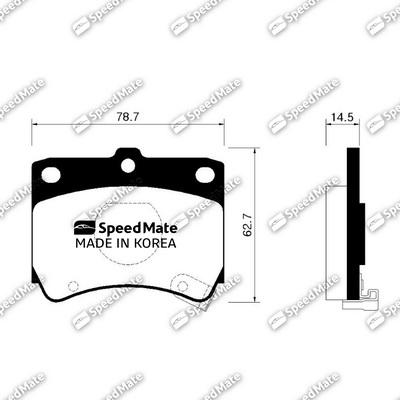 SpeedMate SM-BPK002 - Тормозные колодки, дисковые, комплект autosila-amz.com