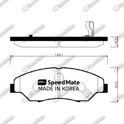 SpeedMate SM-BPK019 - Тормозные колодки, дисковые, комплект autosila-amz.com