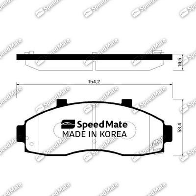 SpeedMate SM-BPK015 - Тормозные колодки, дисковые, комплект autosila-amz.com