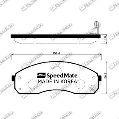 SpeedMate SM-BPK018 - Тормозные колодки, дисковые, комплект autosila-amz.com