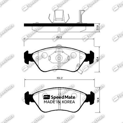 SpeedMate SM-BPK012 - Тормозные колодки, дисковые, комплект autosila-amz.com