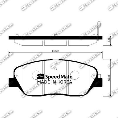SpeedMate SM-BPK036 - Тормозные колодки, дисковые, комплект autosila-amz.com