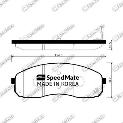SpeedMate SM-BPK030 - Тормозные колодки, дисковые, комплект autosila-amz.com