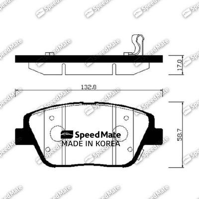 SpeedMate SM-BPK038 - Тормозные колодки, дисковые, комплект autosila-amz.com