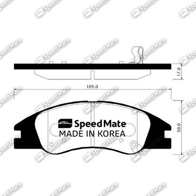 SpeedMate SM-BPK026 - Тормозные колодки, дисковые, комплект autosila-amz.com