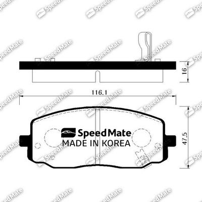 SpeedMate SM-BPK027 - Тормозные колодки, дисковые, комплект autosila-amz.com