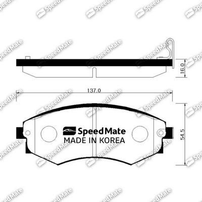 SpeedMate SM-BPY006 - Тормозные колодки, дисковые, комплект autosila-amz.com