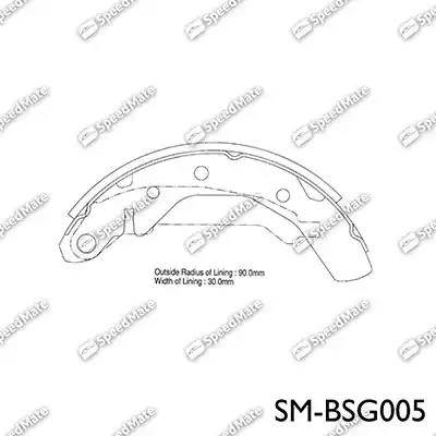 SpeedMate SM-BSG005 - Комплект тормозных колодок, барабанные autosila-amz.com