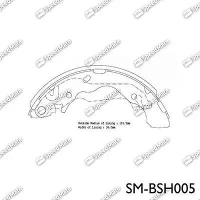 SpeedMate SM-BSH005 - Комплект тормозных колодок, барабанные autosila-amz.com